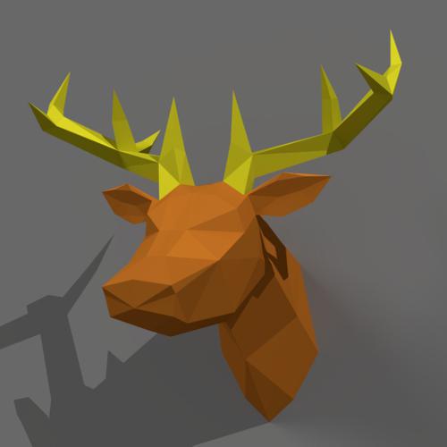Deer statue  Low-Poly preview image
